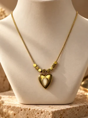 Ivory Heart Pendant Necklace