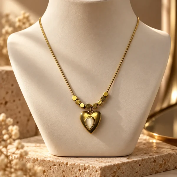 Ivory Heart Pendant Necklace