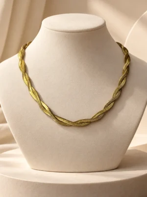 24sept_5 Twisted Mesh Statement Necklace