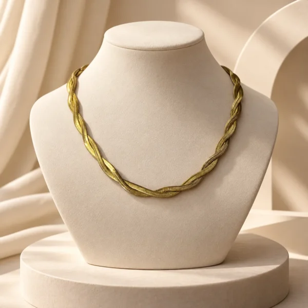 Twisted Mesh Statement Necklace
