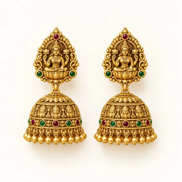 NJ-EAR-TEMPLE-01 Temple Jhumki