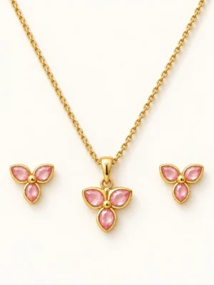 Three-Petal Floral Pendant Set