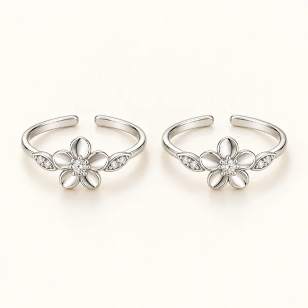 NJ-TOE-FLOWER-01 Toe Rings - Flower