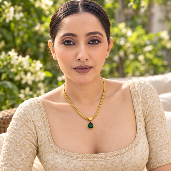 NIR-NEC-0008_Model_A Emerald Botanical Necklace