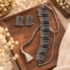 Silver Flower Panel Choker Set