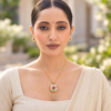 Gold Floral Pendant Set